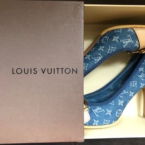 LOUIS VUITTON denim heels